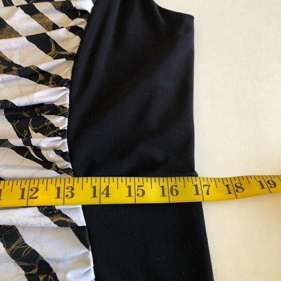 Frank Lyman Design Black & White Zebra Paneled Sleeveless Sheath Dress Size 14 - Picture 7 of 10